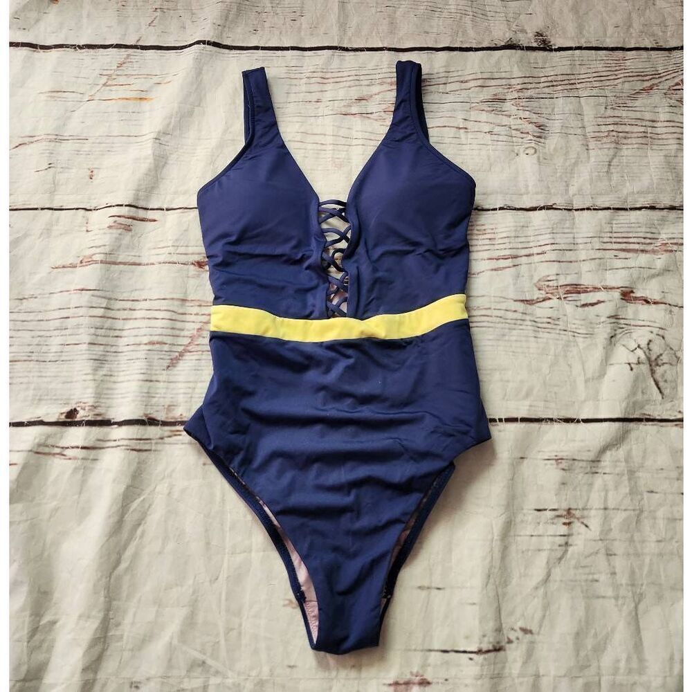Seafolly Lace Up Front‎ One Piece Swimsuit Size 8